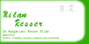 milan resser business card